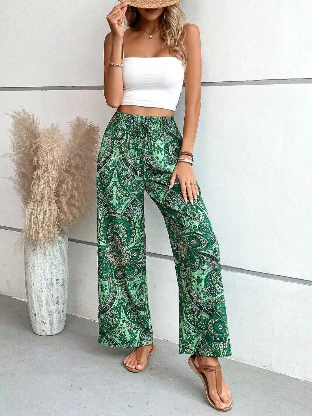 Olivia™ | Vintage Printed Wide-leg Pants