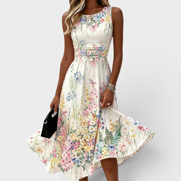 Kimberly | Floral Sleeveless Midi Dress