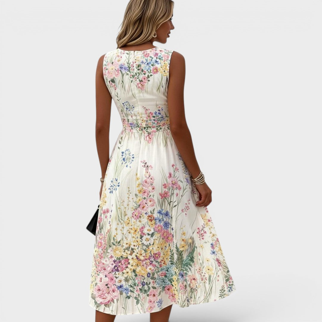 Kimberly | Floral Sleeveless Midi Dress