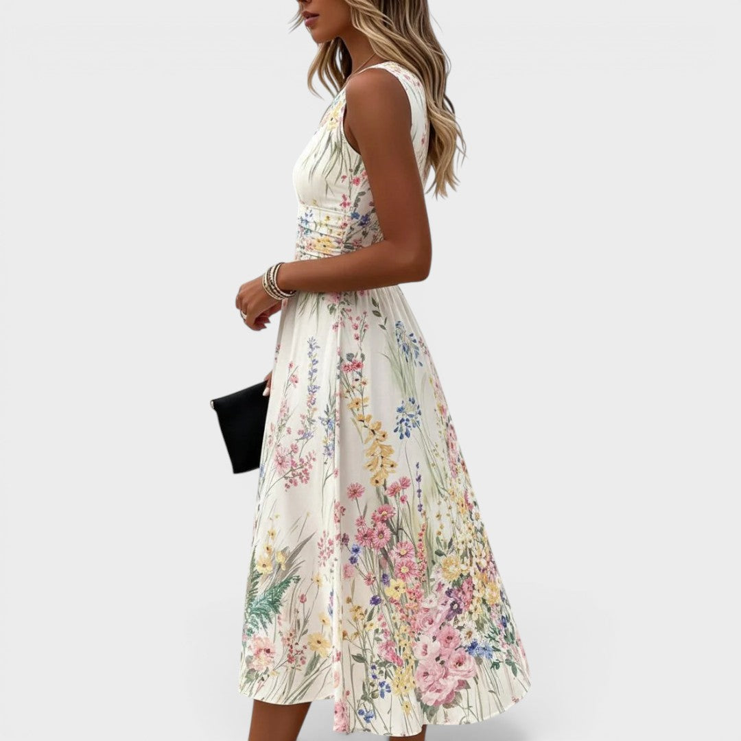 Kimberly | Floral Sleeveless Midi Dress