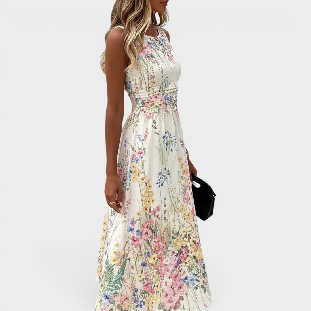 Kimberly | Floral Sleeveless Midi Dress