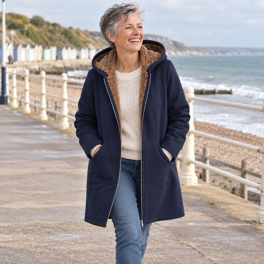 Evelyn™ | Cozy Lined Hooded Coat