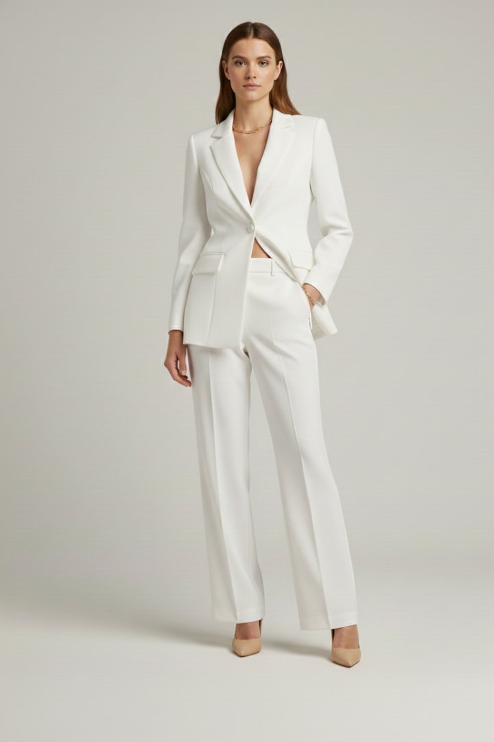 Suit Set – Structured Blazer and Wide-Leg Pants