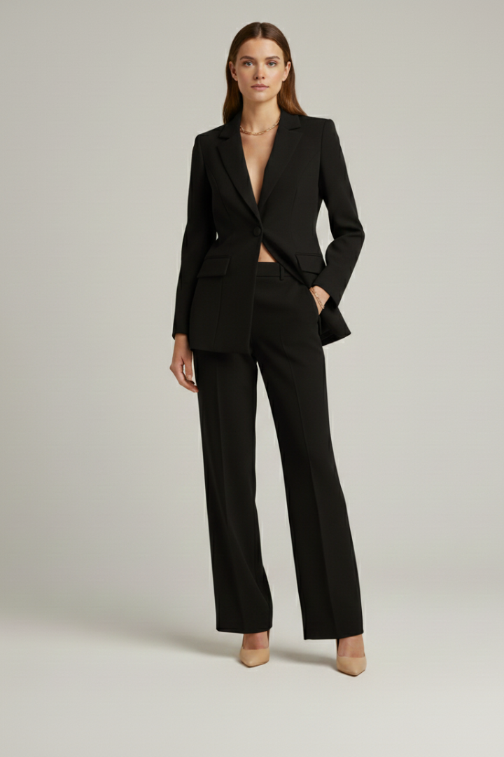 Suit Set – Structured Blazer and Wide-Leg Pants