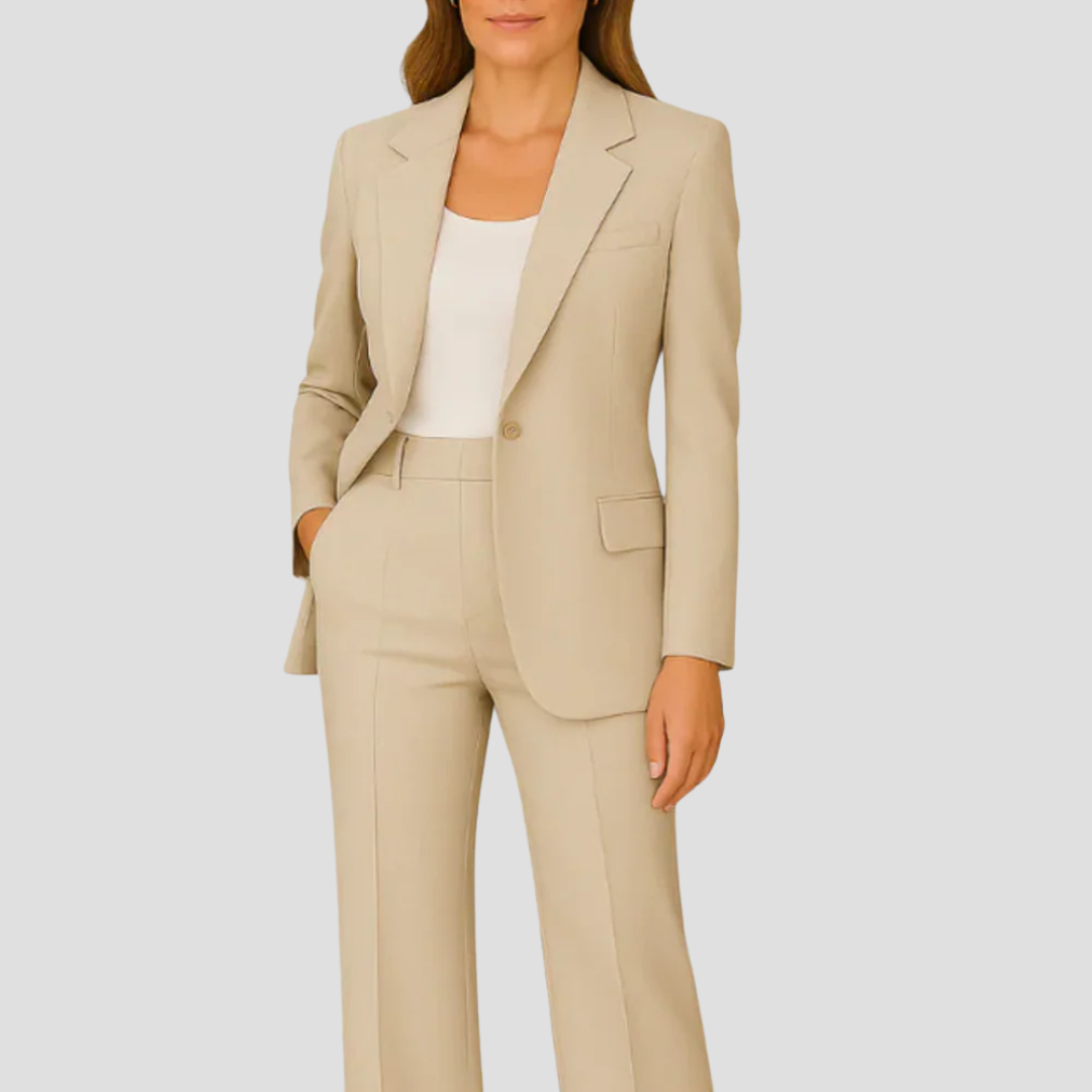 Valmira | Blazer and Straight Leg Pants Suit Set