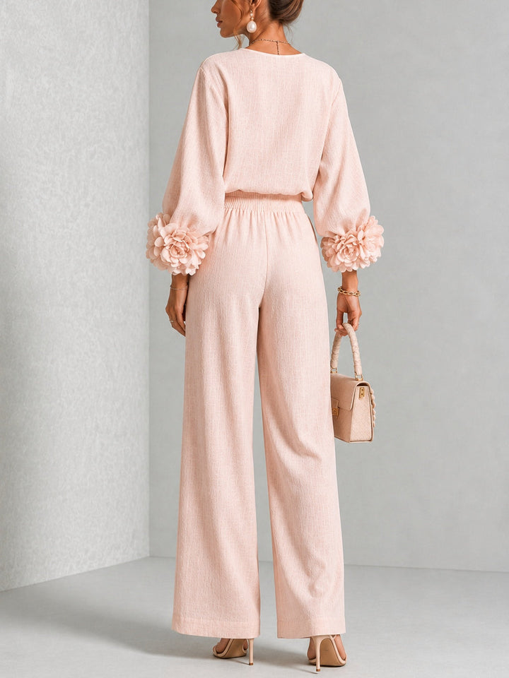 Rosalie | Two-Piece Set with Floral Cuffs