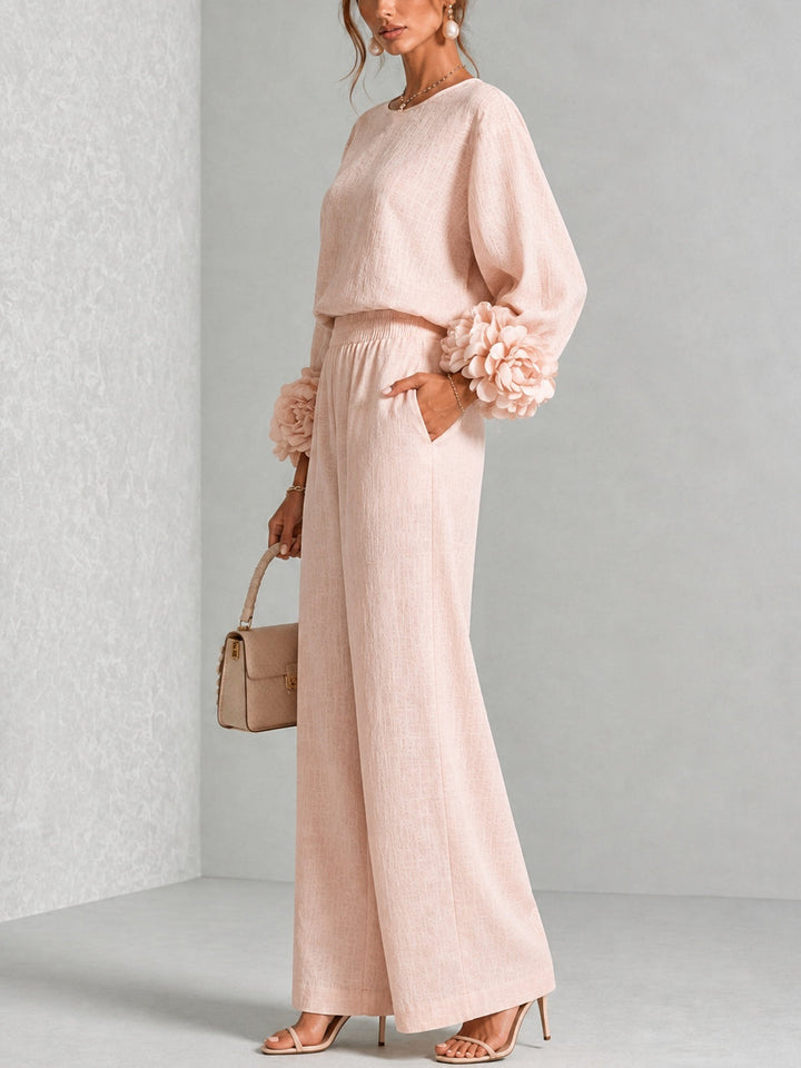 Rosalie | Two-Piece Set with Floral Cuffs