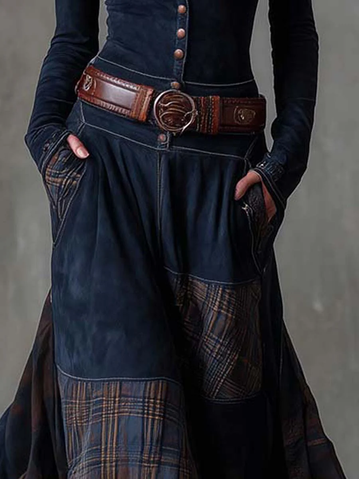 Elise | Maxi Dress in Eco-Friendly Suede with Belt