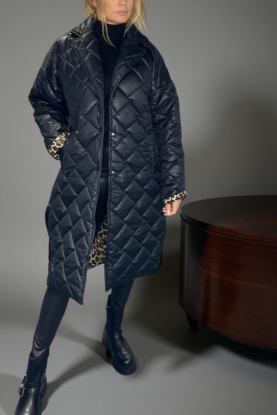 Beverly | Leopard-Lined Quilted Coat