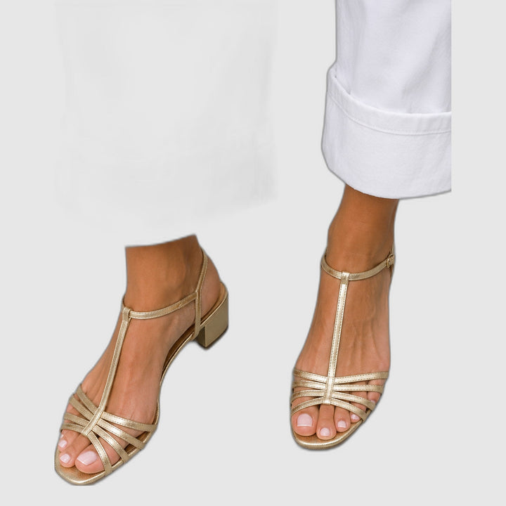 Allegra | Golden Sandals Everyday Elegance
