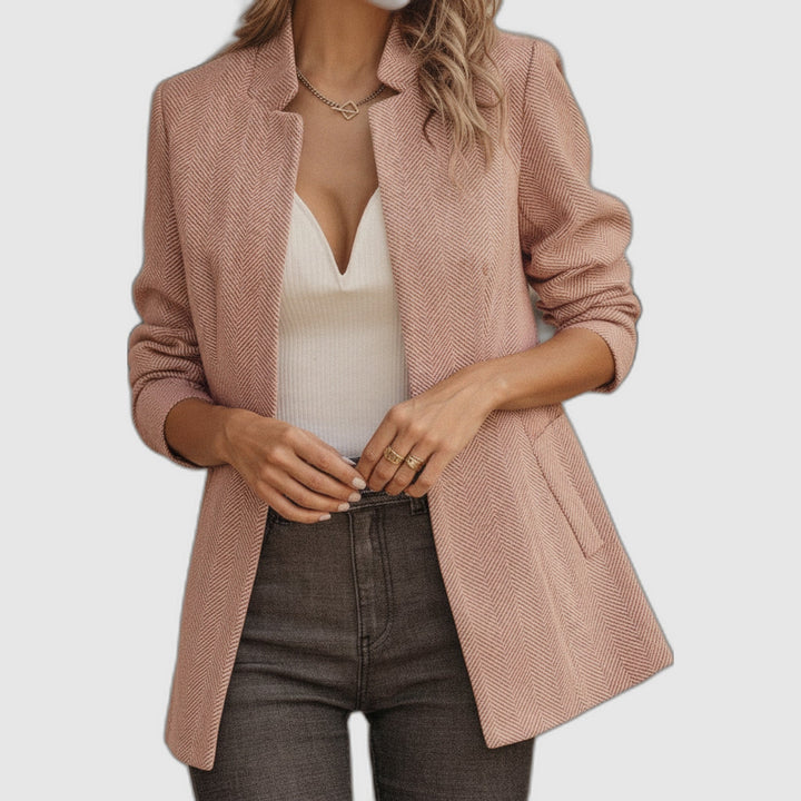 Amara | Pale Pink Textured Blazer