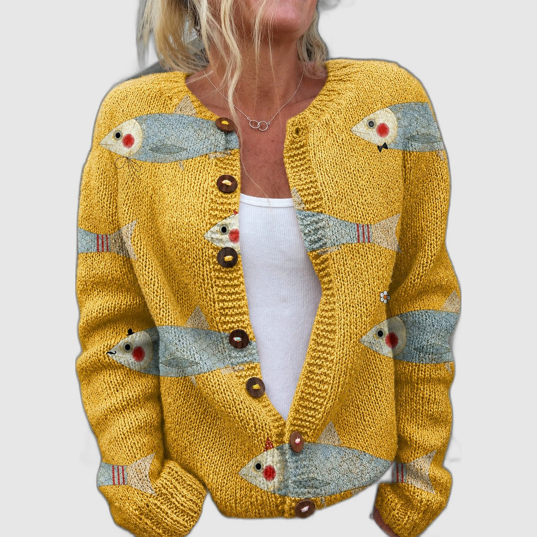 Anouk™ | Vintage Print Knit Cardigan