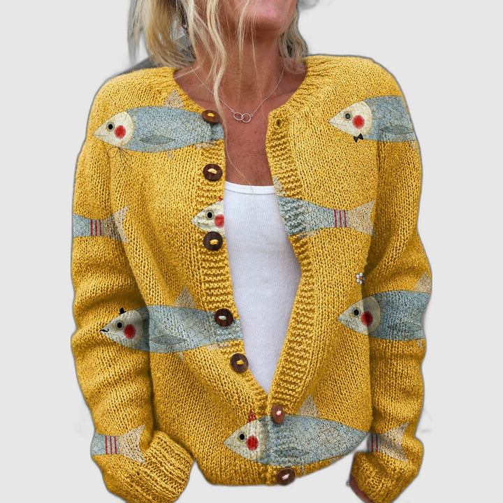 Anouk™ | Vintage Print Knit Cardigan