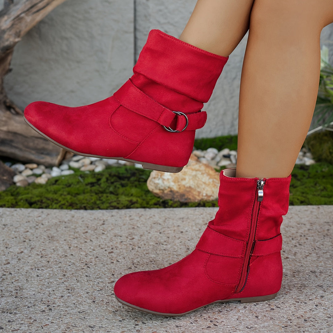 Mavis™ | Buckle-Detail Comfort Ankle Boots