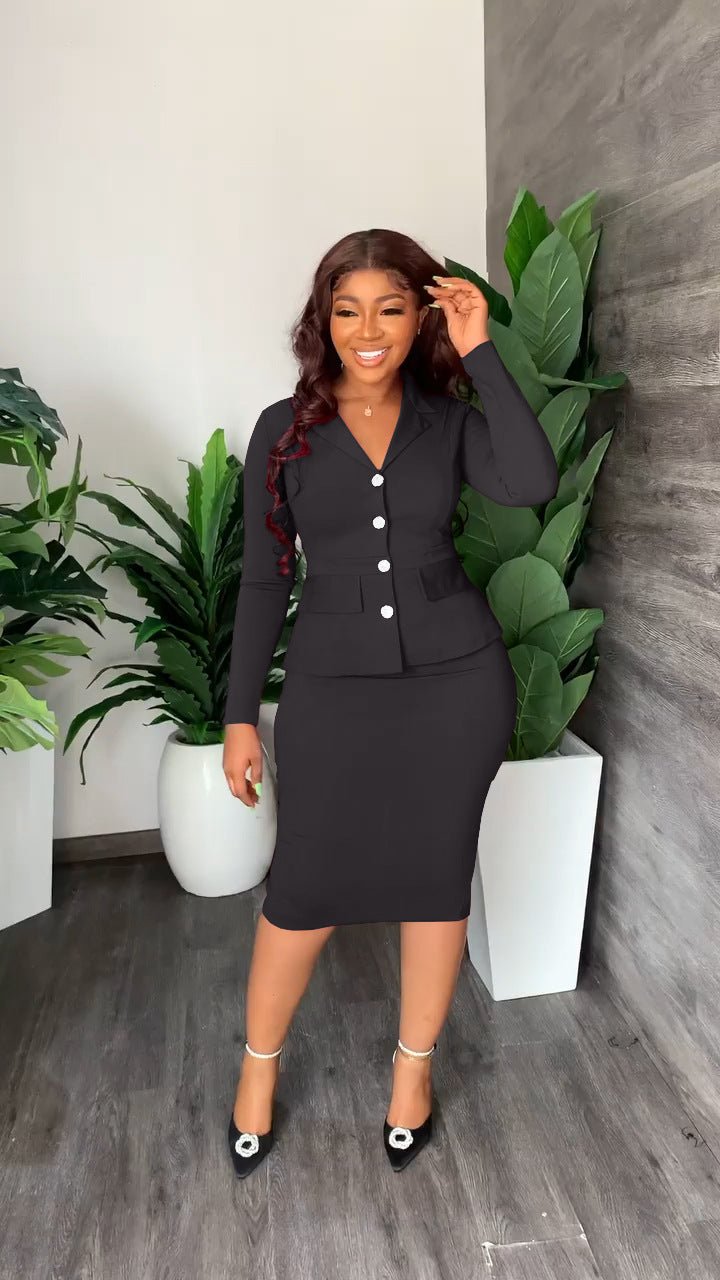 Élodie | Fitted blazer and pencil skirt set