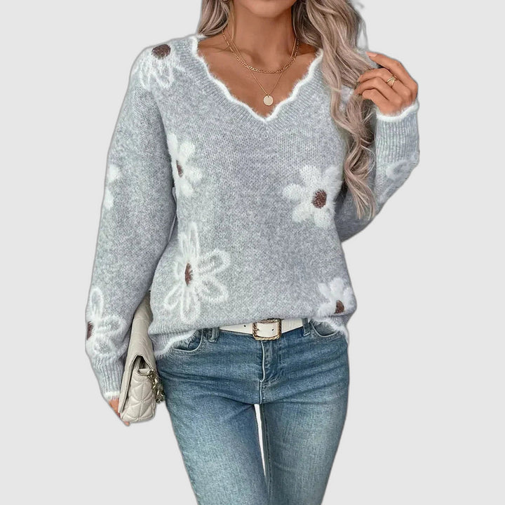 Charlotte | Floral V-Neck Timeless Sweater