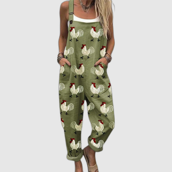 Clara | Printed Wide-Leg Jumpsuit with Adjustable Straps