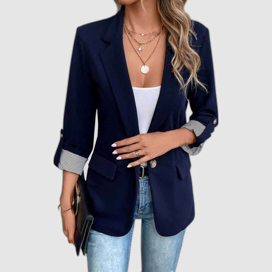 Clara | Structured Blazer with Single Button and Roll-Up Sleeves