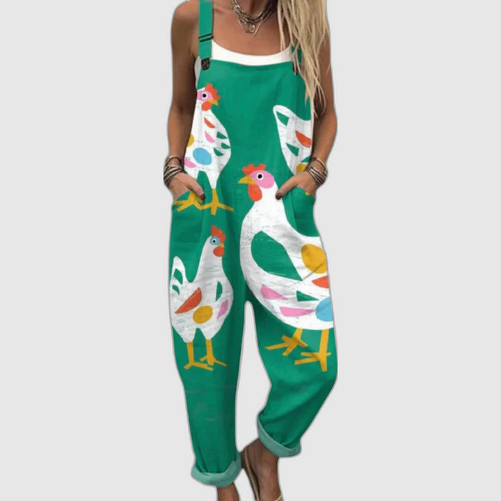 Comfort | Wide-Leg Printed Overalls
