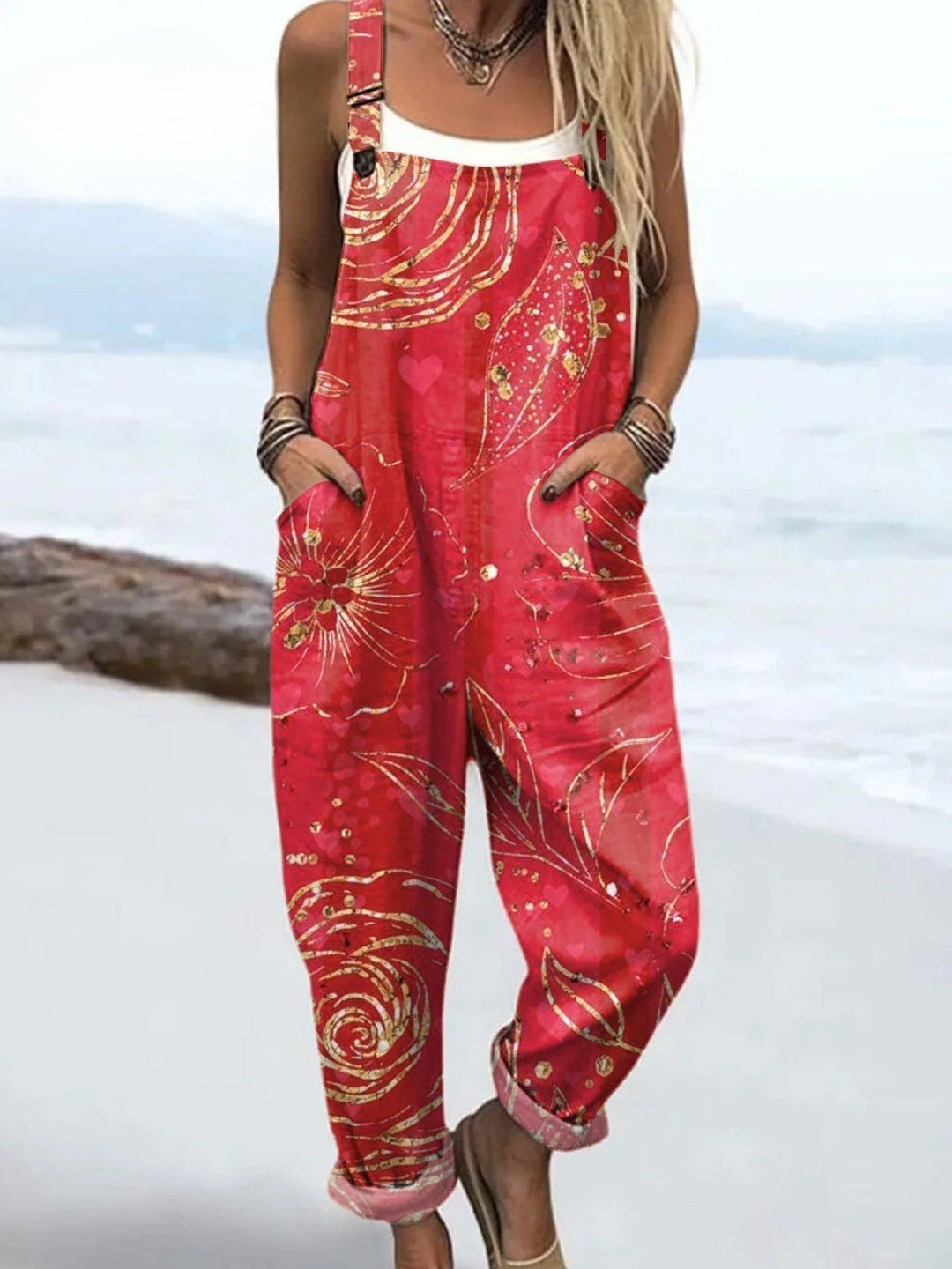 Wildflower | Casual Floral Print Overalls