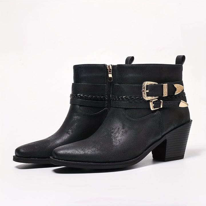 Cecilia™ | Buckle-Detail Heeled Ankle Boots