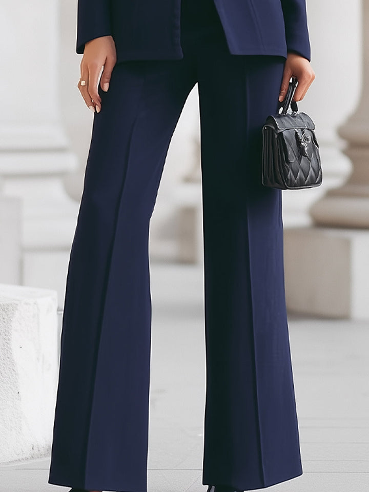 Navarre | Blazer with High Collar and Wide Leg Pants