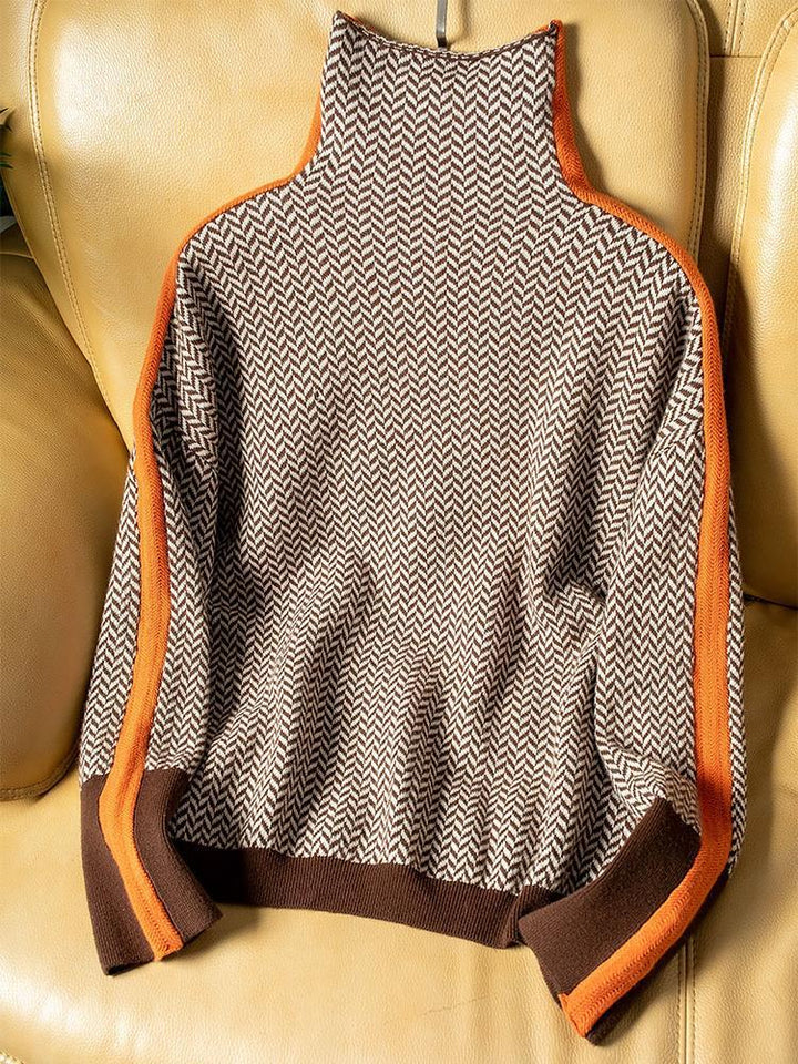 Clémence | Turtleneck Sweater with Contrasting Stripes