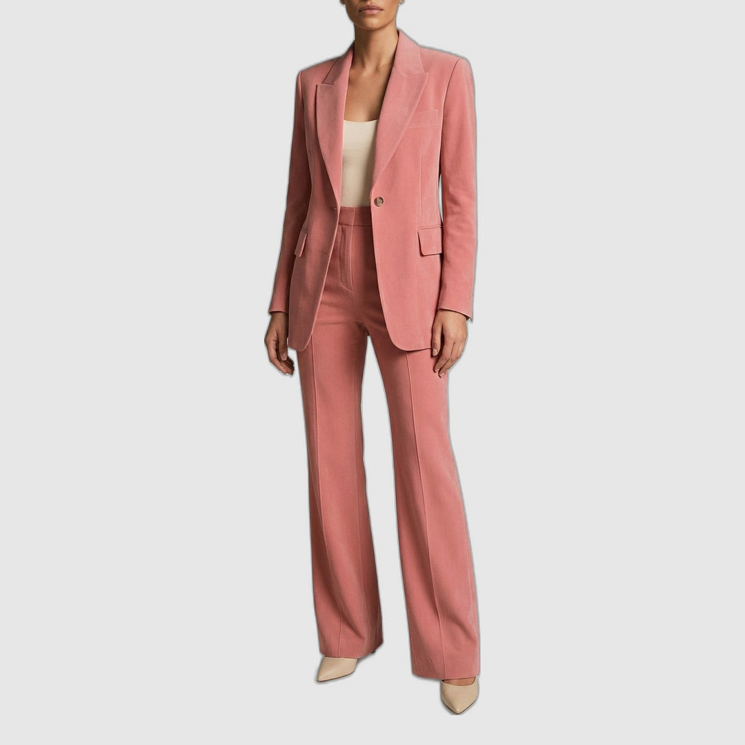 Blazer and Wide-Leg Trouser Suit Set