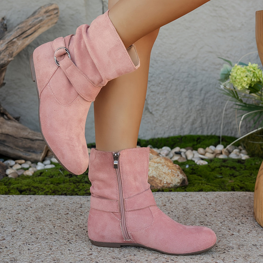 Mavis™ | Buckle-Detail Comfort Ankle Boots