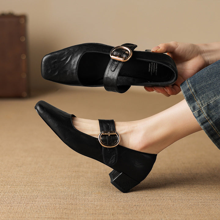 Vivi Genuine Leather Mary Jane Heels