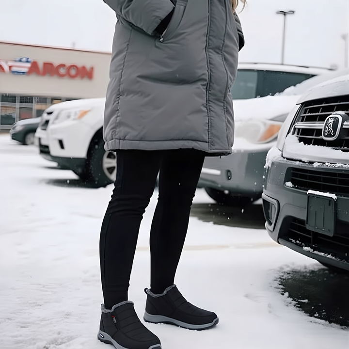Sianna™ | Quilted Waterproof Slip-On Ankle Boots Black