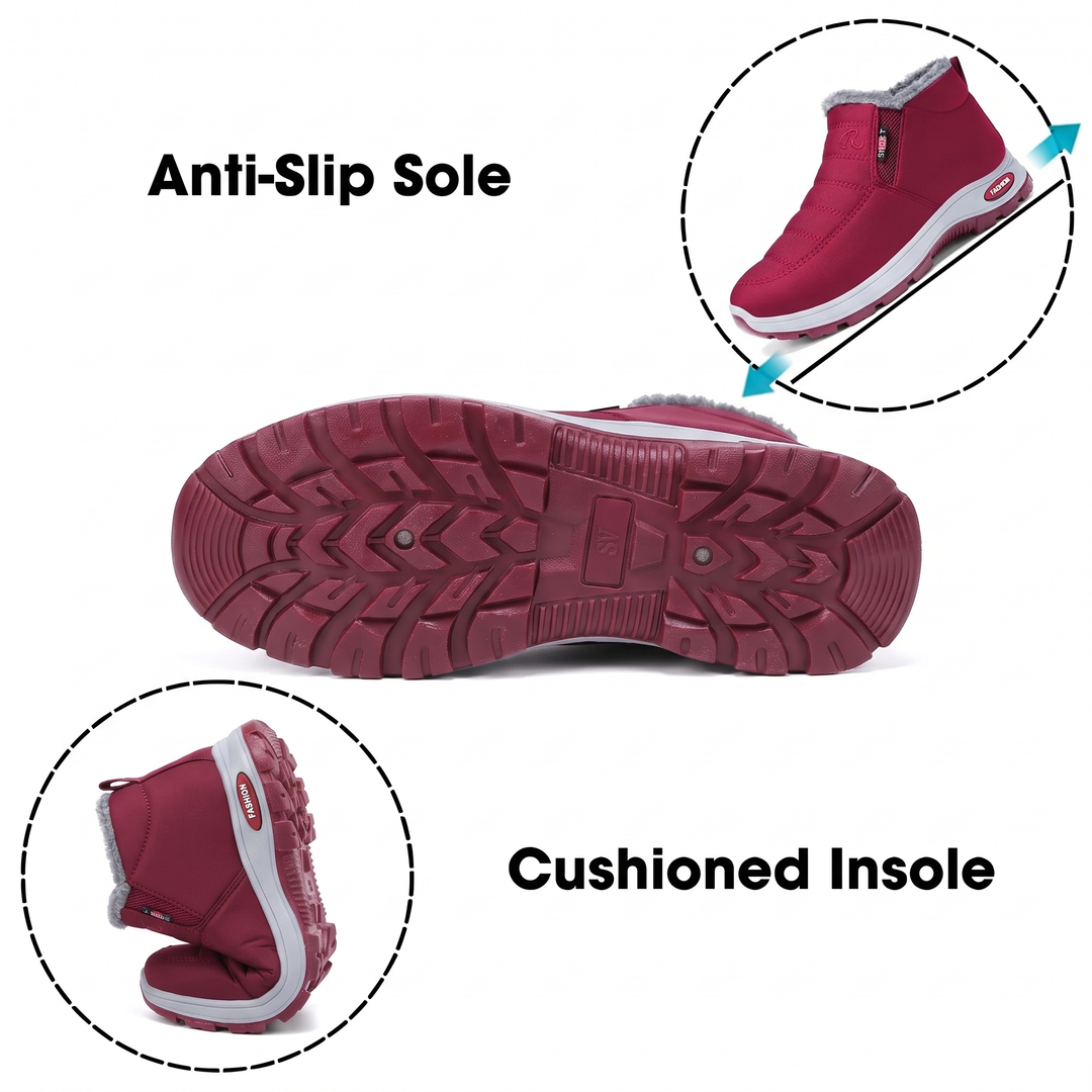 Sianna™ | Quilted Waterproof Slip-On Ankle Boots Red