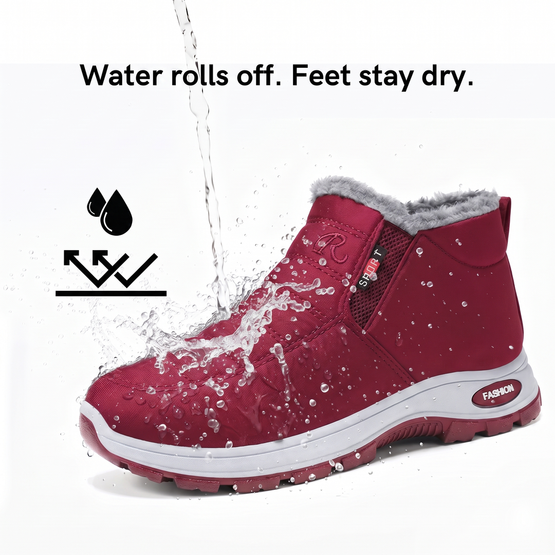 Sianna™ | Quilted Waterproof Slip-On Ankle Boots Red