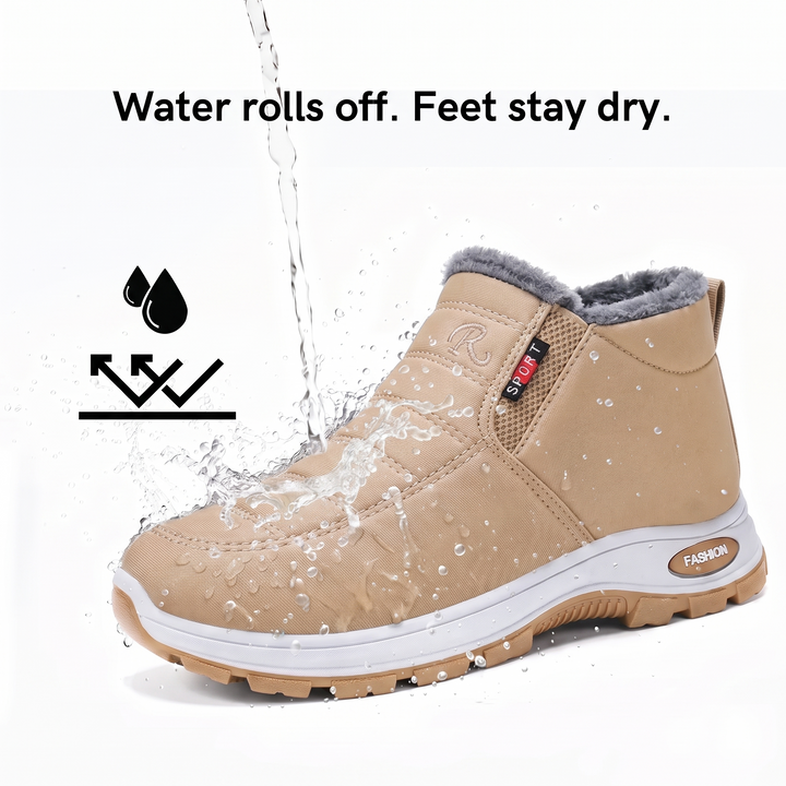 Sianna™ | Quilted Waterproof Slip-On Ankle Boots Beige