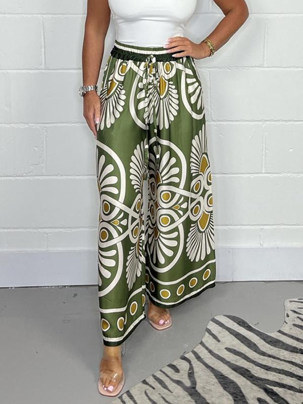 Sally | Trendy Printed Satin Track Pants