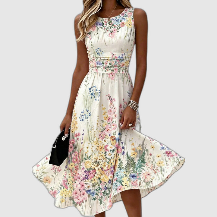 Kimberly | Floral Sleeveless Midi Dress