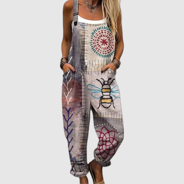 Margaret | Casual Printed Overalls with Adjustable Straps