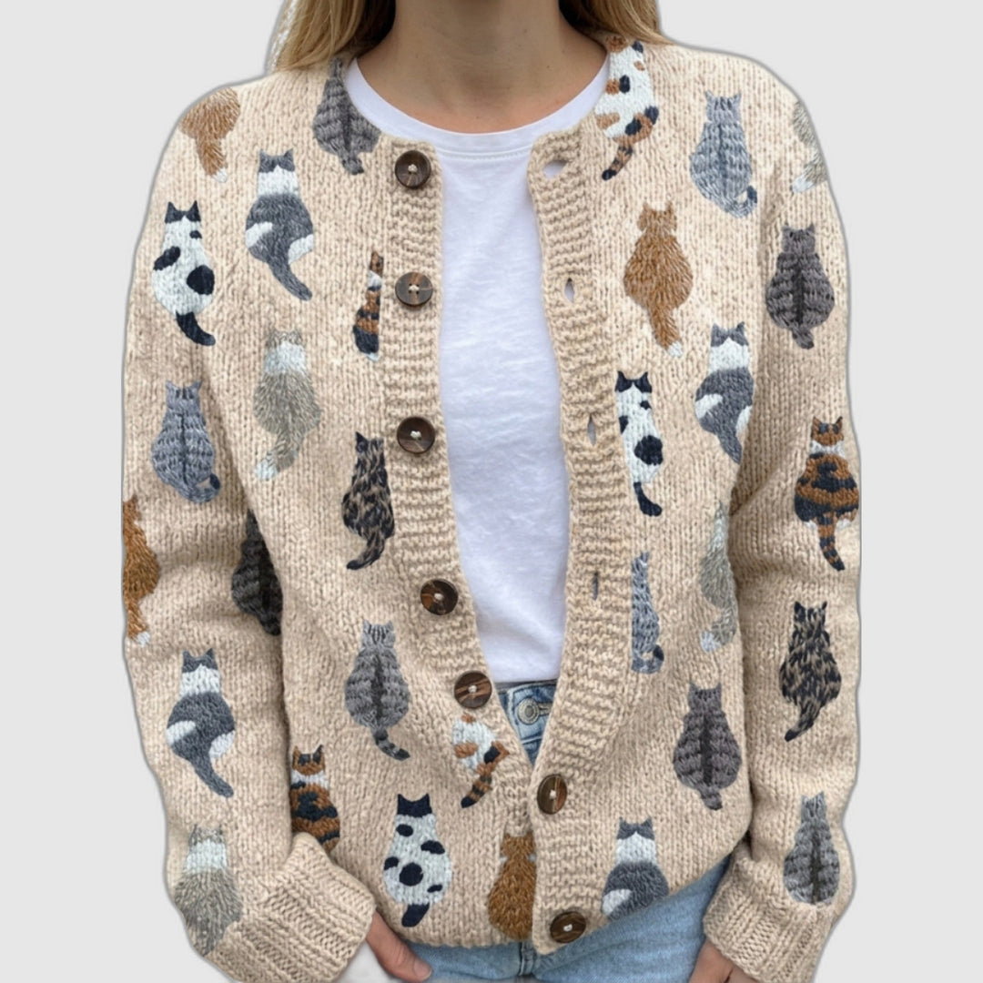 Marilyn | Cat Pattern Cardigan