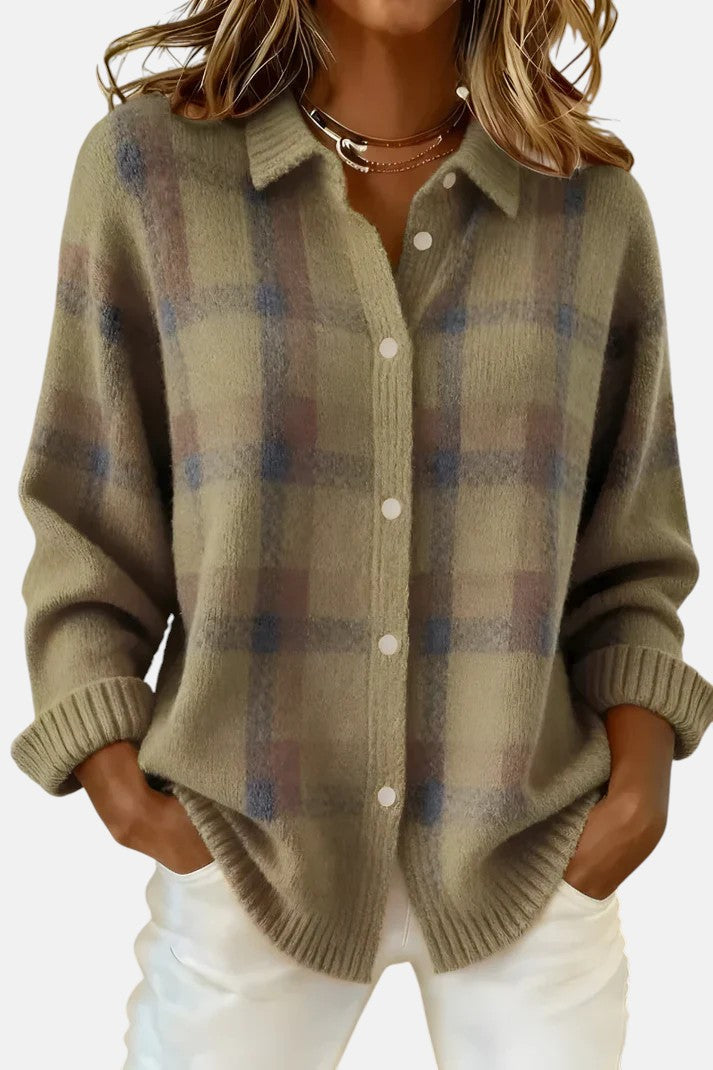 Lumi | Elegant Checked Cardigan