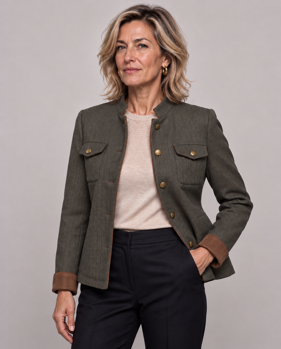 Octavie | Herringbone Military Jacket