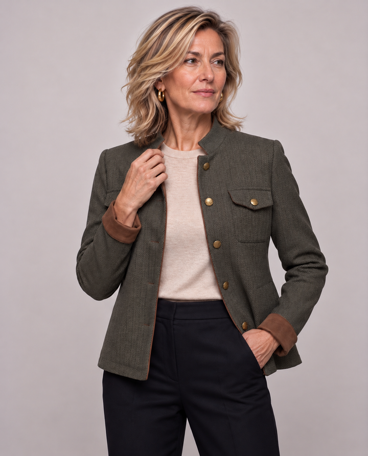 Octavie | Herringbone Military Jacket