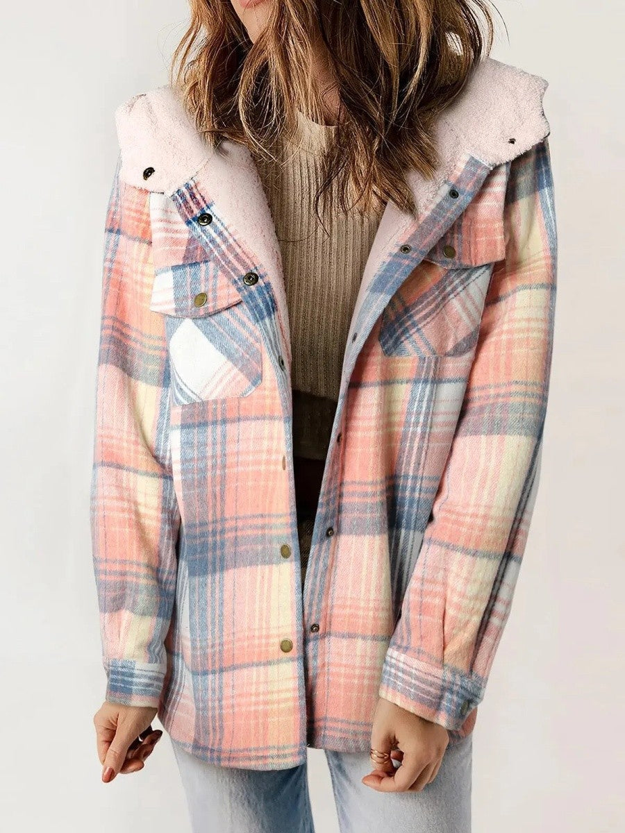 Faye | Hooded Plaid Jacket