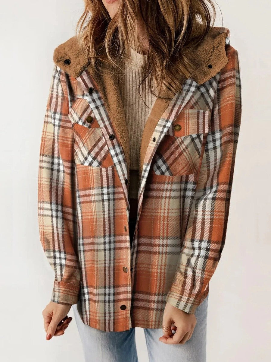 Faye | Hooded Plaid Jacket