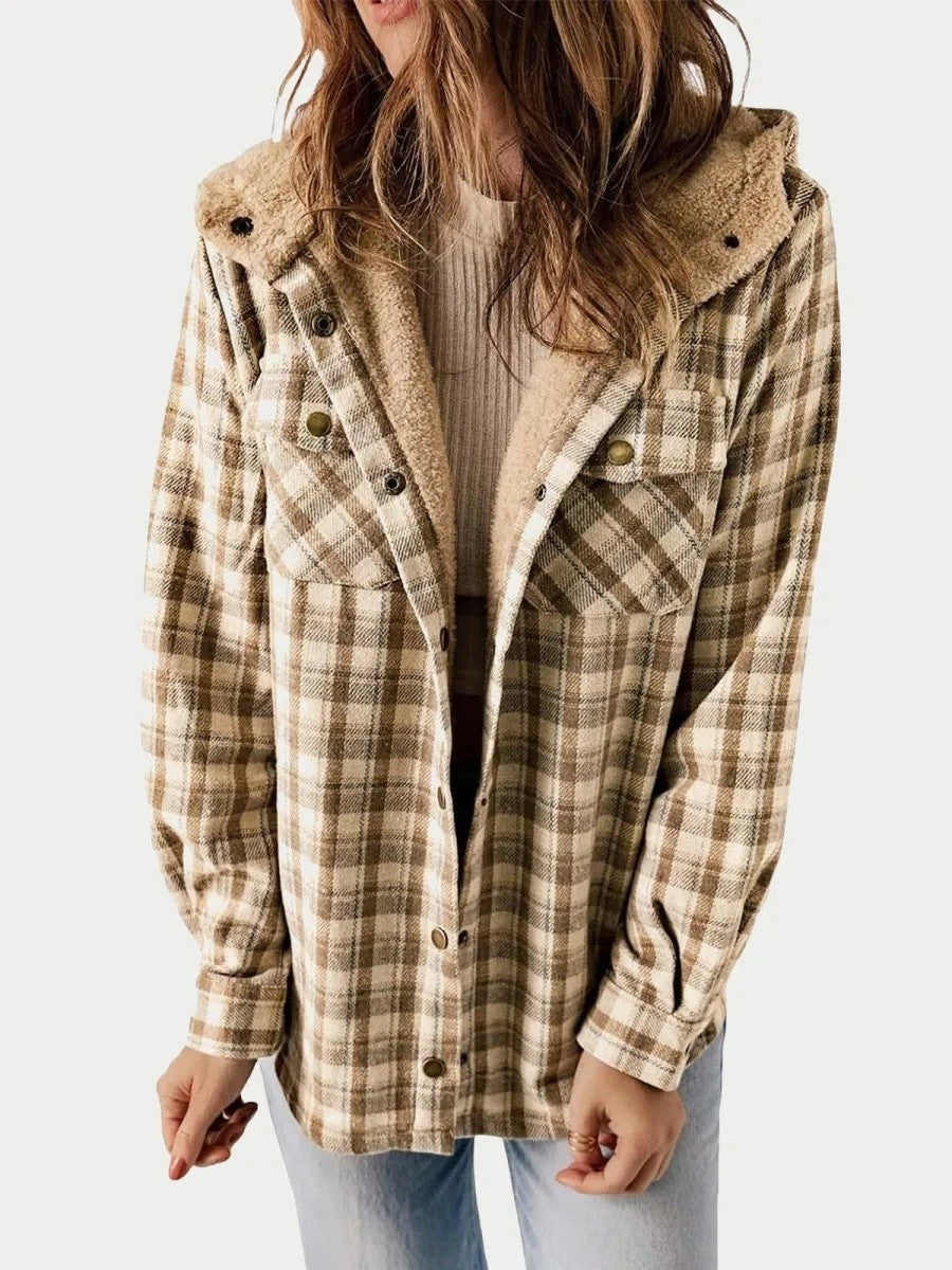 Faye | Hooded Plaid Jacket