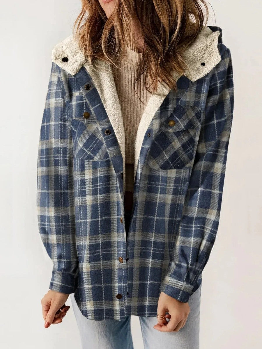 Faye | Hooded Plaid Jacket
