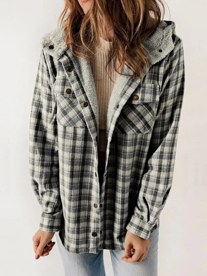 Faye | Hooded Plaid Jacket