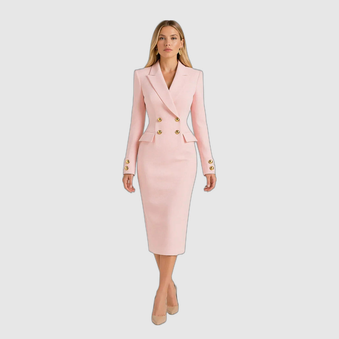 Roberta | Midi Blazer-Style Double-Breasted Dress