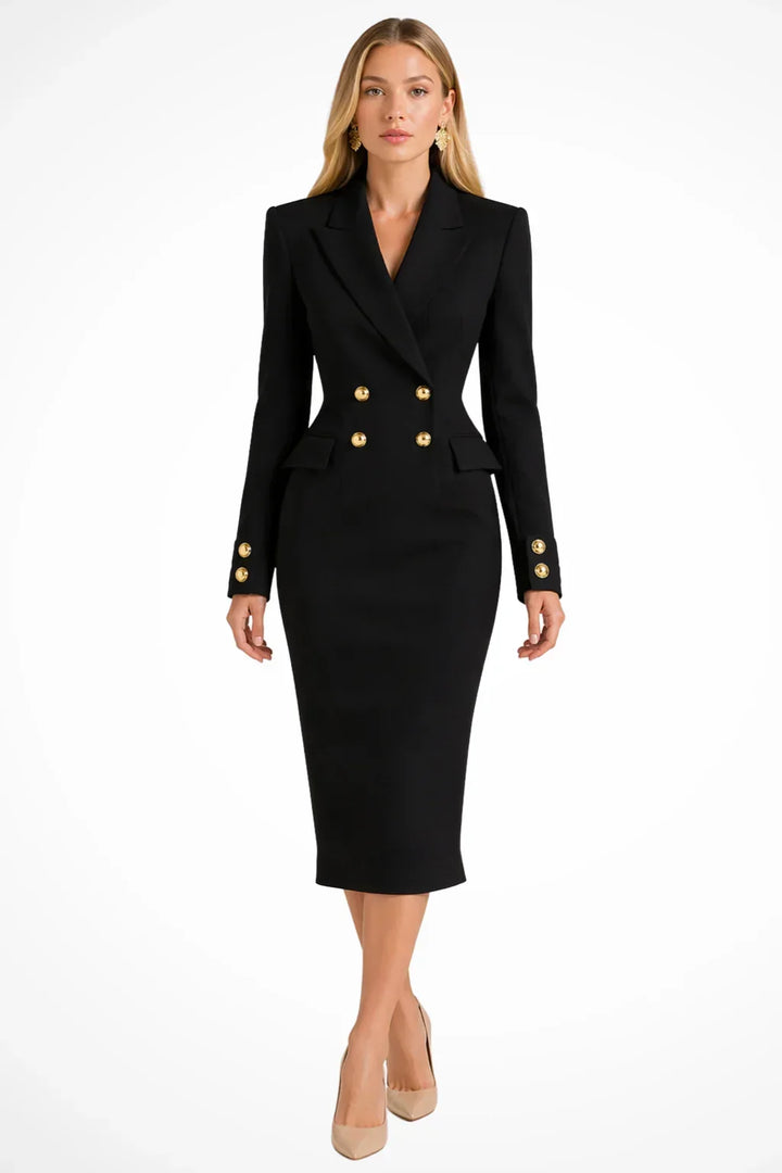 Roberta | Midi Blazer-Style Double-Breasted Dress