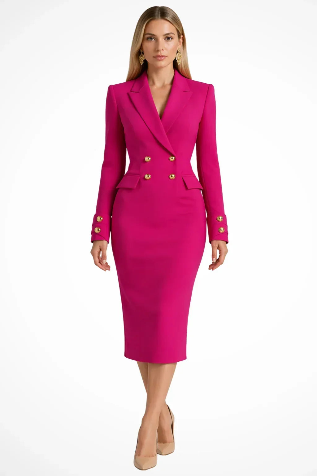 Roberta | Midi Blazer-Style Double-Breasted Dress