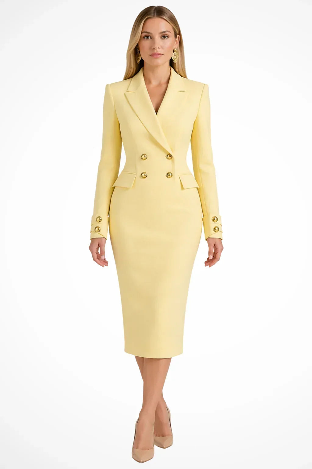 Roberta | Midi Blazer-Style Double-Breasted Dress